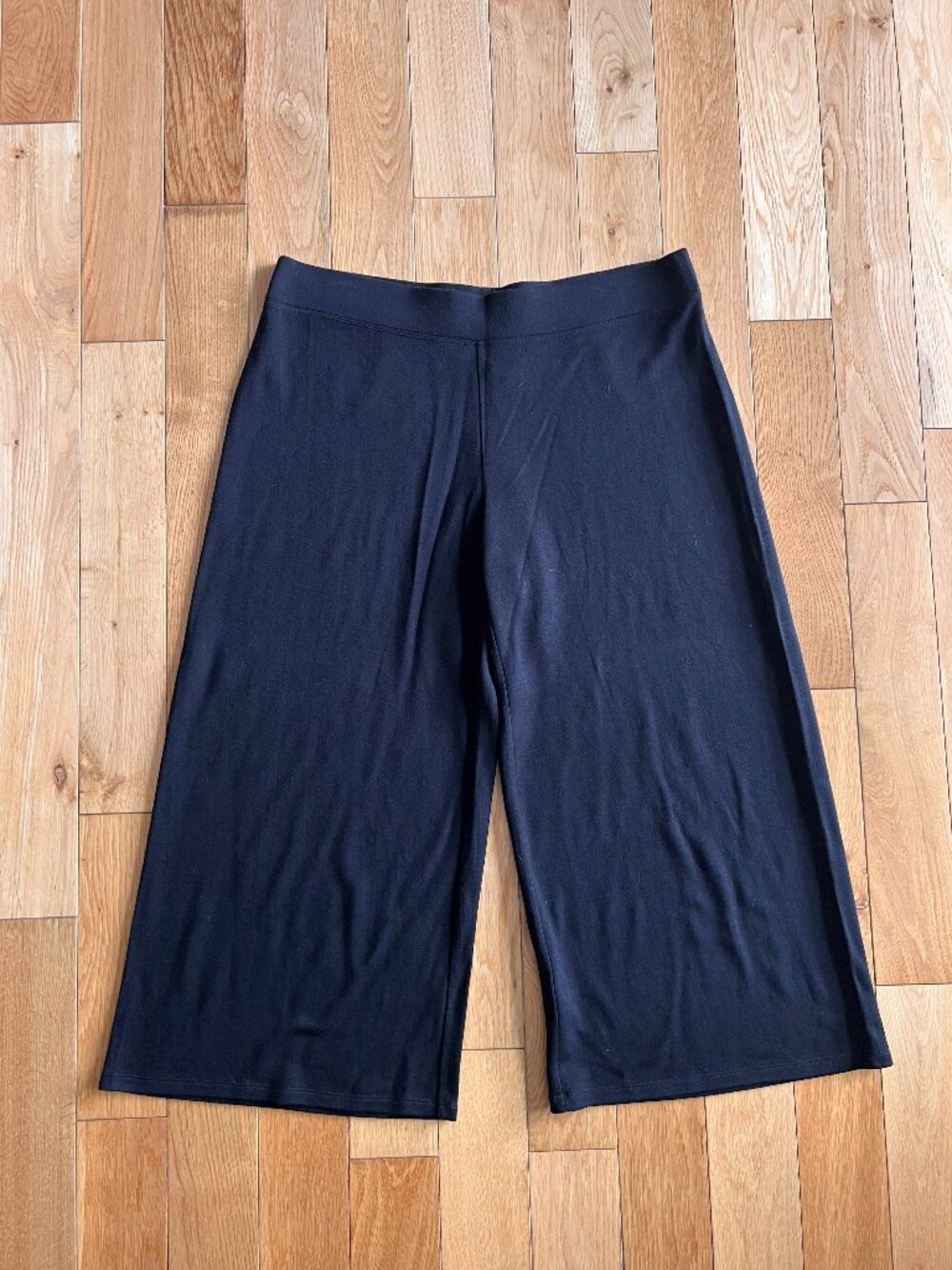 NEW Eileen Fisher Culotte Pants Black Tencel Cashmere Jersey Size Petite Large